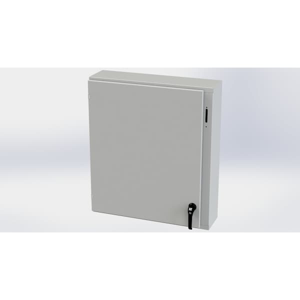 2 Point Latch with Padlock Handle Electrical Enclosures, 36 in H, 8 in D, 31.38 in W, Carbon Steel
